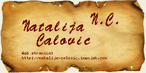 Natalija Ćalović vizit kartica
